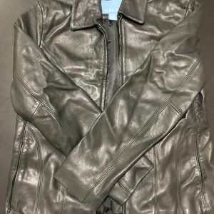 black leather jacket